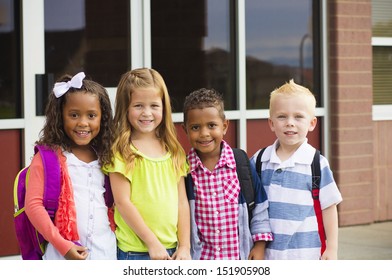 Portrait of Young Kids first day of School - Powered by Shutterstock