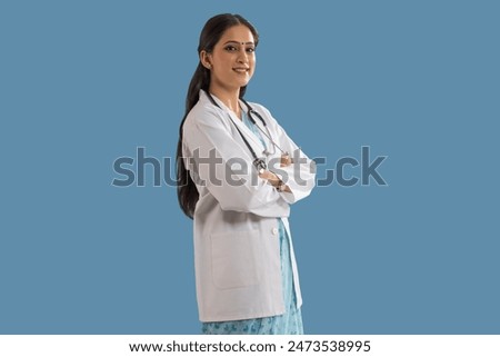 Portrait of a young lady doctor.