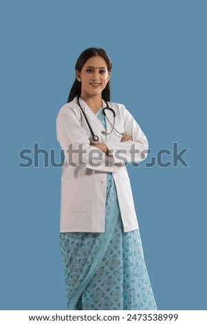 Portrait of a young lady doctor.