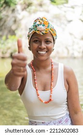 Portrait Of A Young Latina Woman Wearing Traditional Clothing