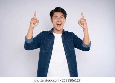 Portrait of young man 
Asian is posing on white background - Powered by Shutterstock