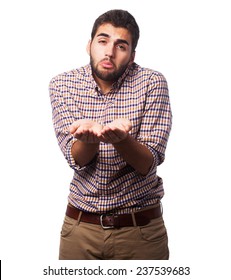 Portrait Of A Young Man Asking For Money