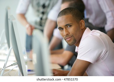 Portrait Of Young Man In Business Training Course