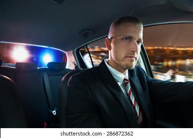 Portrait Of A Young Man Chased And Pulled Over By Police