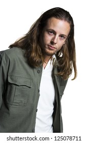 Portrait Of A Young Man With Long Hair