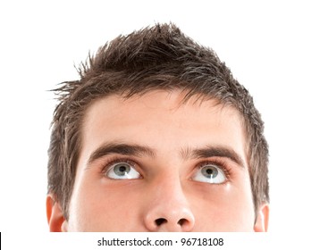 Portrait Of A Young Man Looking Up