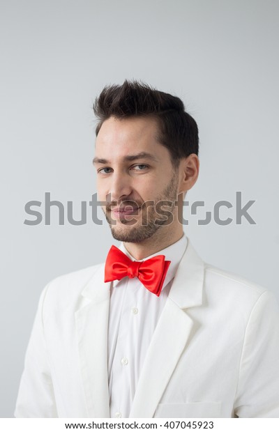 Portrait Young Man Stylish Haircut Bow Stock Photo Edit Now