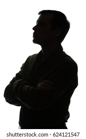 Portrait Of A Young Man, Think, Side View - Silhouette