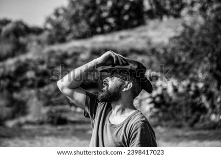 Similar – Image, Stock Photo man climbed a metal tower