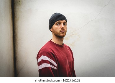 Portrait Young Rapper Posing Front White Stock Photo 1621756132 ...