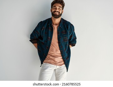 Portrait Of A Young Sexy Man In Flannel Shirt