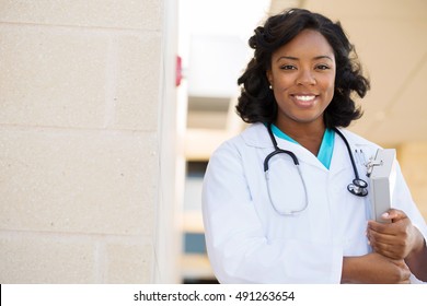 Portrait of a young smiling doctor.