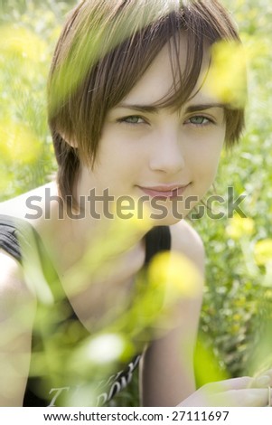 Similar – Jeune femme à la fenêtre | Portrait einer jungen Frau am Fenster