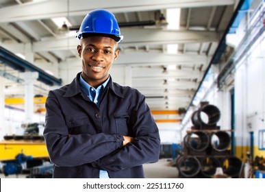 Portrait of a young smiling worker
