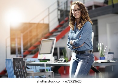 Portrait Of Young Startup Woman In Office