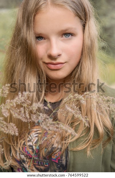Portrait Young Teenage Girl Dark Blonde Stock Photo Edit Now