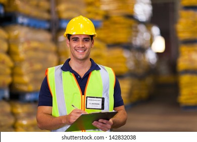 Portrait Of Young Warehouse Worker Indoors