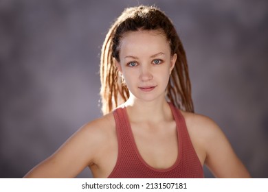 Portrait Of Young Woman 28 Years Old With Dreadlock African Braids.