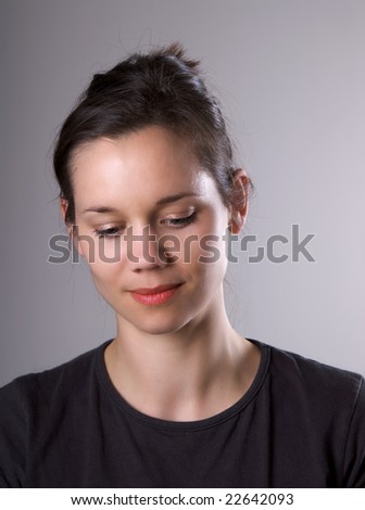 Similar – Image, Stock Photo young woman, pretty, plait, look away