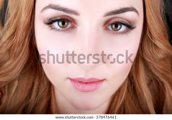 Portrait Young Woman Beautiful Hair Brown Stock Photo Edit Now