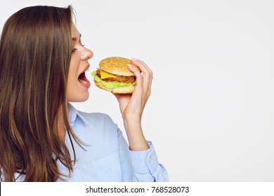 Woman Eating Burger Images Stock Photos Vectors Shutterstock