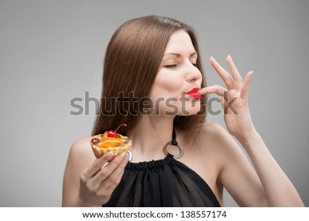Similar – Image, Stock Photo Young woman enjoying cherry blossoms in springtime