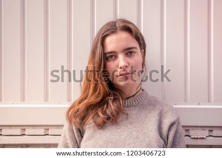 Portrait Woman Wall White