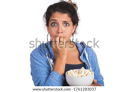 Similar – Image, Stock Photo Young woman looks amazed on the beach