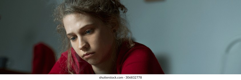 Portrait Of Young Woman With Major Depression