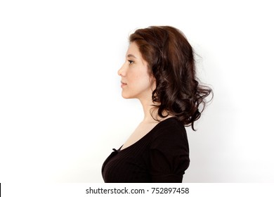 Portrait of a young woman in profile