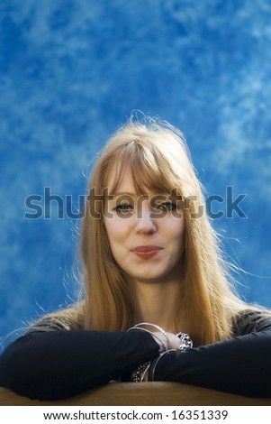 Similar – Image, Stock Photo a girl stands in the forest