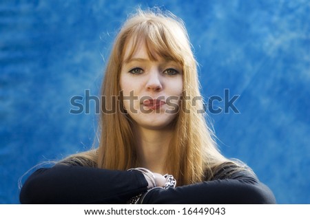 Similar – Image, Stock Photo a girl stands in the forest