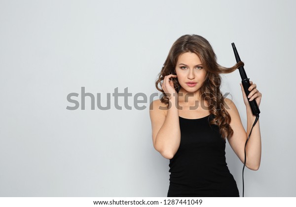 Portrait Young Woman Shiny Wavy Hair Stock Photo Edit Now 1287441049