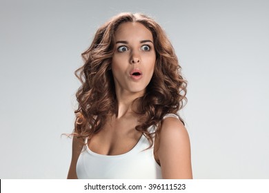 Portrait Of Young Woman With Shocked Facial Expression