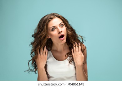 Portrait Of Young Woman With Shocked Facial Expression