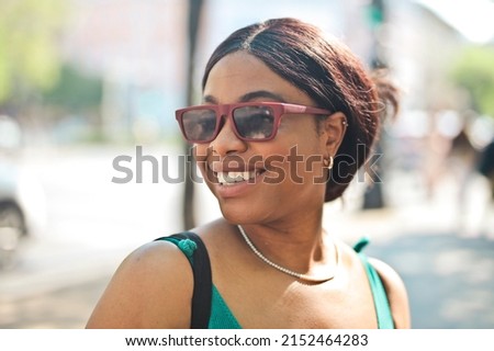 portrait of young woman in the street