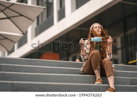 Similar – Image, Stock Photo The end of the song Sky