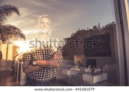 Similar – Image, Stock Photo sisters reflection