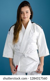 Portrait Of A Young Woman In White Gi