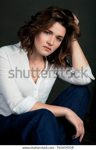 Portraite Young Beautiful Sad Woman Actress Stock Photo Edit Now