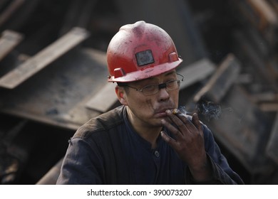 Portraits Of Chinese Coal Miners At A Coal In Huaibei, Anhui Province, East China On 21th November 2015. 