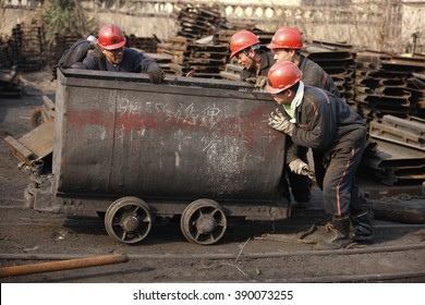 Portraits Of Chinese Coal Miners At A Coal In Huaibei, Anhui Province, East China On 21th November 2015. 