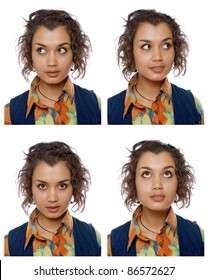 Portraits Of The Same Woman In Different Emotions