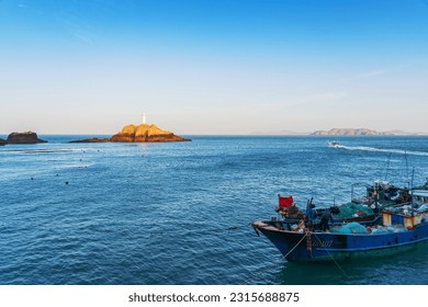 Ports, docks, lighthouses, and sea views on the easternmost island, Zhejiang Province, China