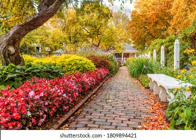 Portsmouth, New Hampshire, USA At Prescott Park During Autumn.