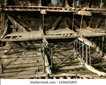 Portsmouth / UK - May 10 2017: Wreckage Of The Tudor Warship The Mary Rose, On Display In Museum