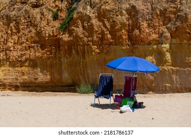 Portugal Algarve Albufeira Beach Rocky Sea