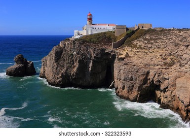 Portugal Algarve Region Sagres Lighthouse at Cape Saint Vincent - "Cabo Sao Vicente" - Continental Europe's most South-western point.