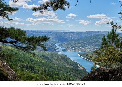 Gerês, Portugal - August 30, 2020 : View Of Cavado River And Peneda-Geres National Park, Gerês, Portugal