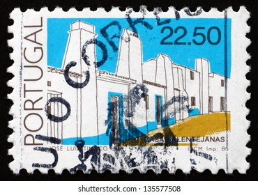 PORTUGAL - CIRCA 1986: a stamp printed in the Portugal shows Alentejo, Traditional Architecture, circa 1986